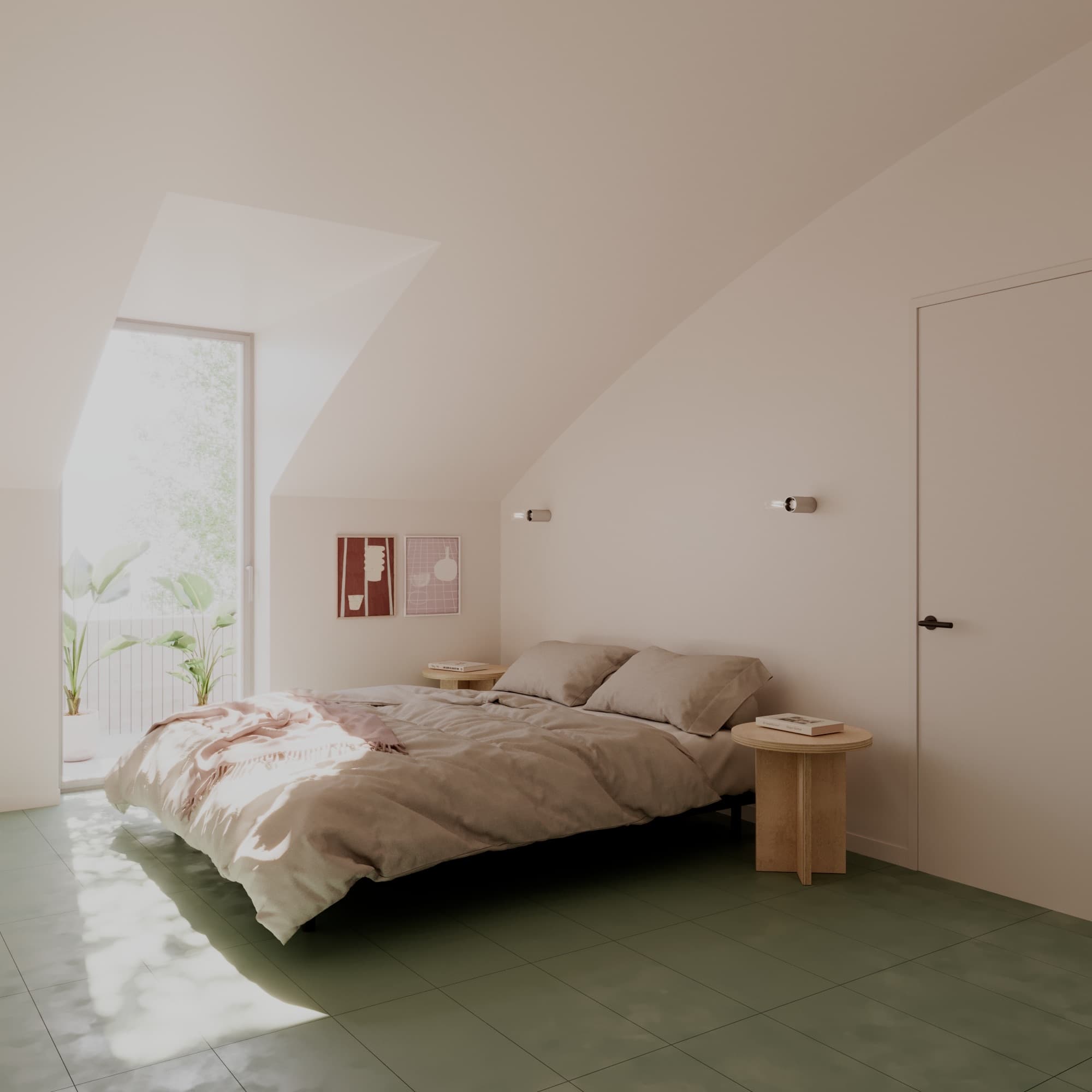 Camera da letto di un appartamento WAO, con letto matrimoniale e luce naturale